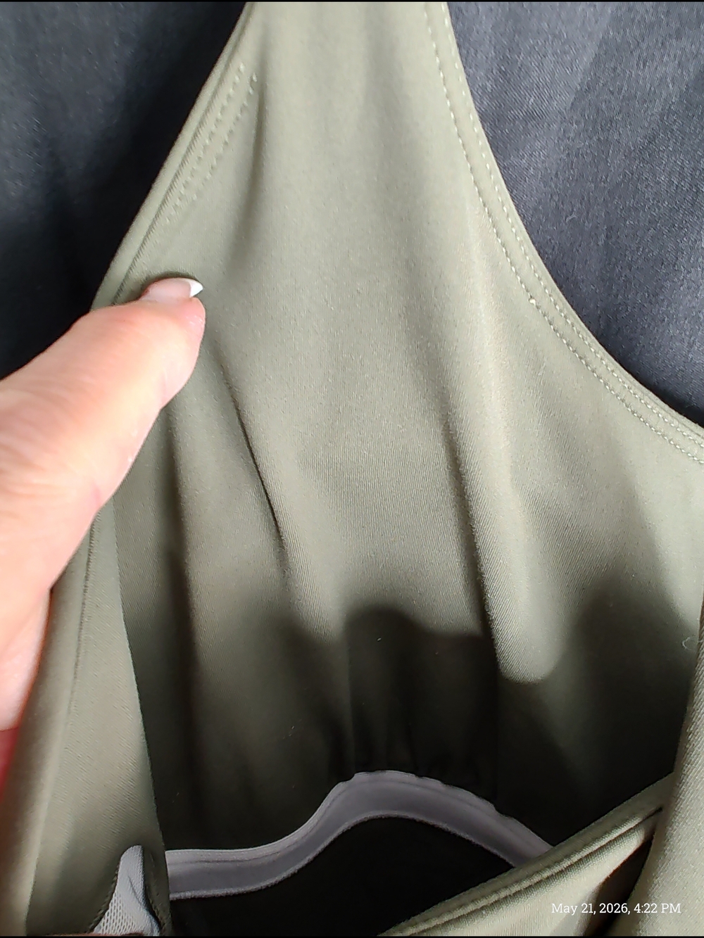 HALARA XL Built-in Bra N Shorts W/ Pickets Olive Cross Mini Tennis Dress - Picture 14 of 15